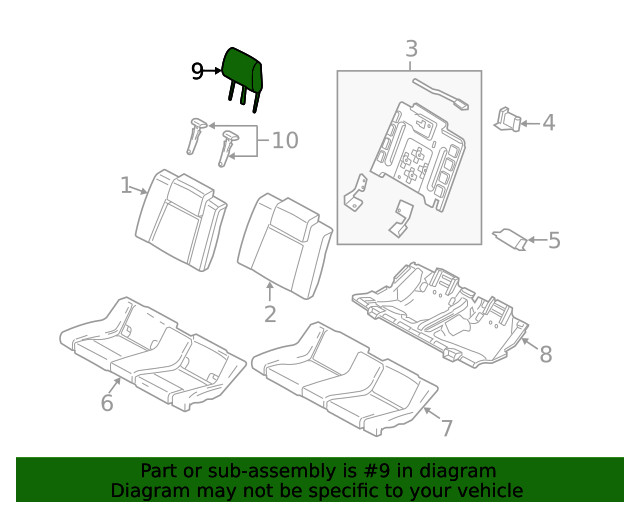 Genuine Ford Headrest DR3Z-54611A08-CE