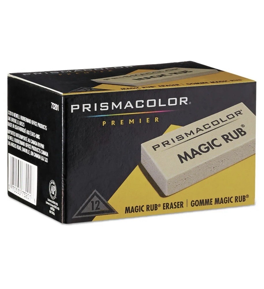 Prismacolor Magic Rub Eraser, Rectangular Block, Medium, Off White, Dozen New