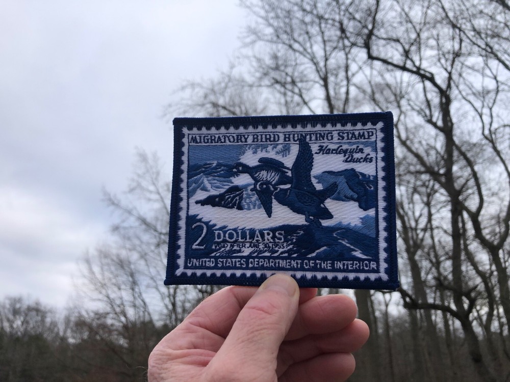VINTAGE MIGRATORY BIRD HUNTING STAMP PATCH HARLEQUIN DUCKS NATURE WATCHER HTF