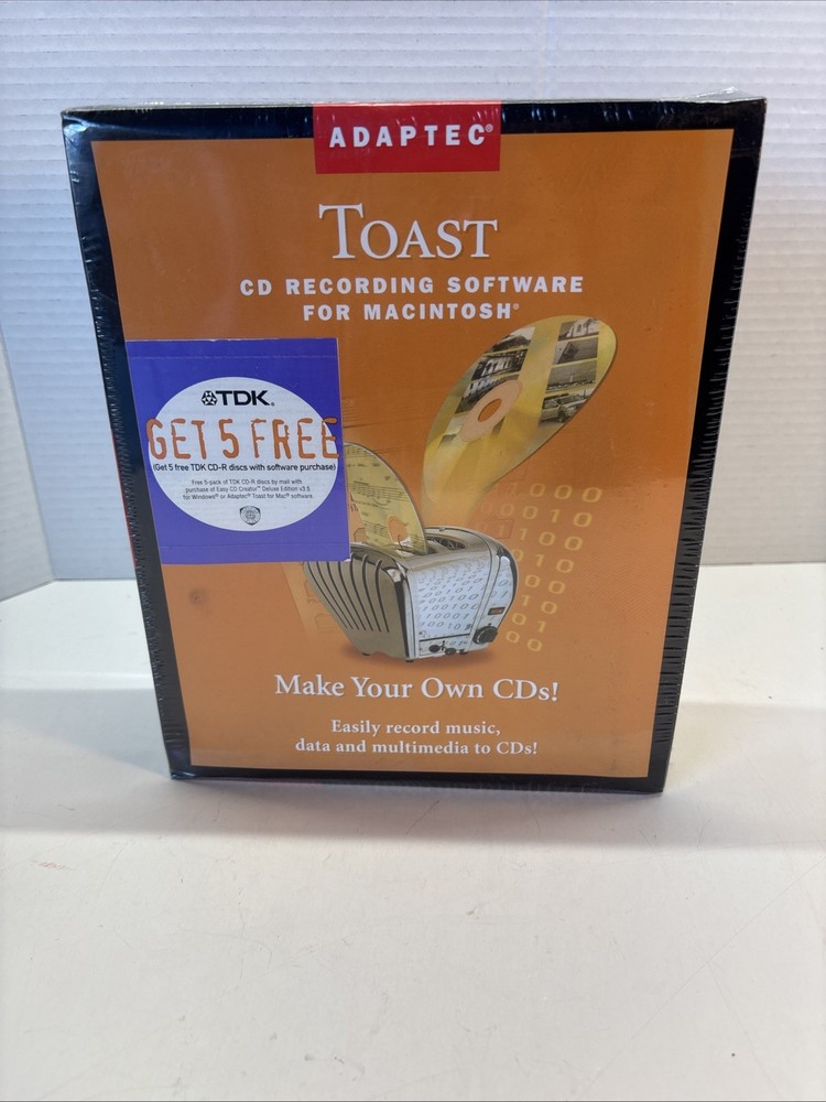 (NEW SEALED!) Adaptec Toast Software for Mac Big Box CD Recording