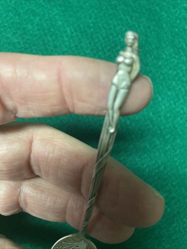 Unique Figural 1954 centennial Sterling Spoon, Atlantic City