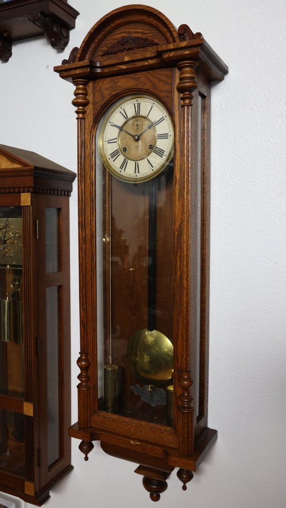 Antique Ansonia Capitol Weights Driven Regulator Wall Clock