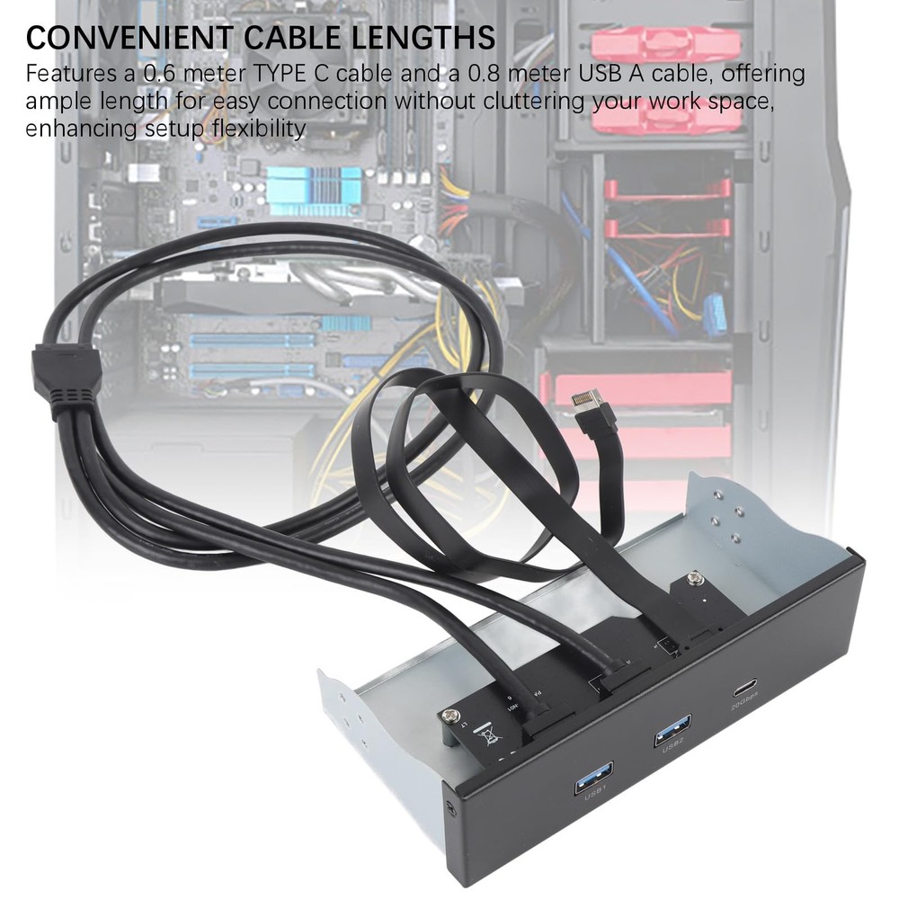 5.25 Inch Front Panel USB Hub 20Gbps Type C Gen 2x2 USB A Type E 19 Pin