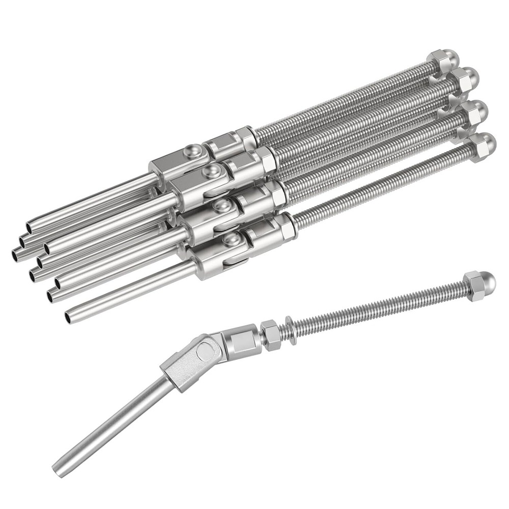 10 Pack 6" Long Angled Swage Threaded Stud 1/8" 180 Degree Adjustable Angle  NEW