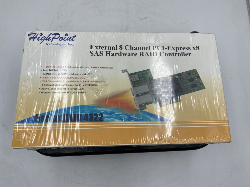HIGHPOINT ROCKETRAID 4322 EXTERNAL 8-CH PCI-E x8 SAS RAID CONTROLLER