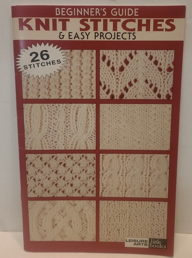 NEW BEGINNER'S GUIDE KNIT STITCHES & EASY PROJECTS DIGEST SIZE PATTERN BOOK