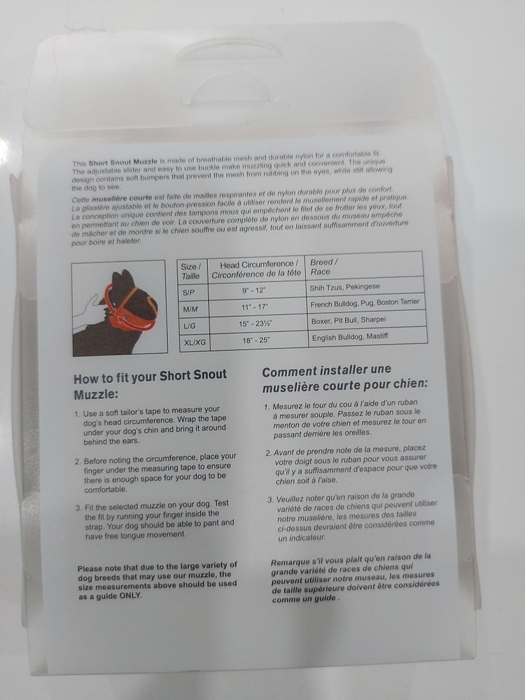 Canine Friendly Small Short Snout Dog Muzzle