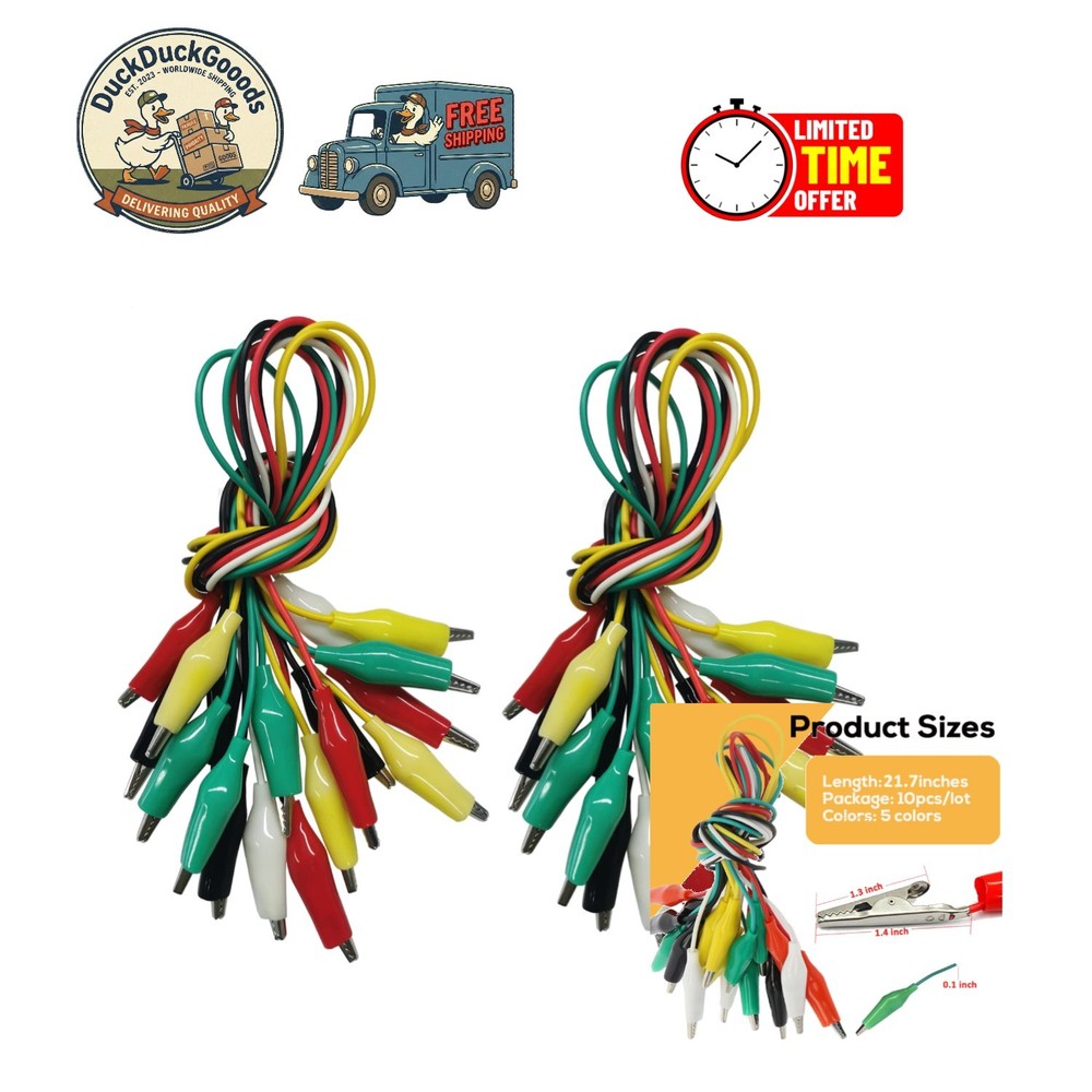 Versatile 20PCS Alligator Clips with Detachable Design for Electrical Testing