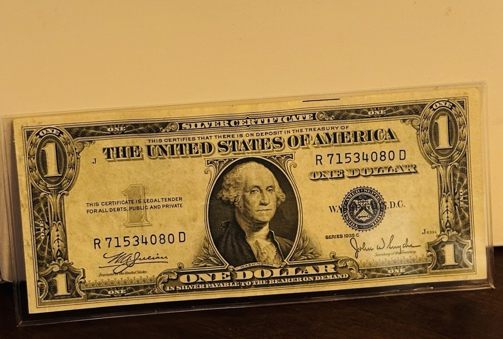 Crisp! 1935c 1$ Silver Certificate ERROR MISCUT Nice Pronounced Line