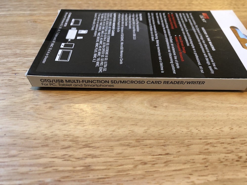 Ritz Gear OTG USB / Micro USB Multi-Function SD / MICRO SD Card Reader NIB