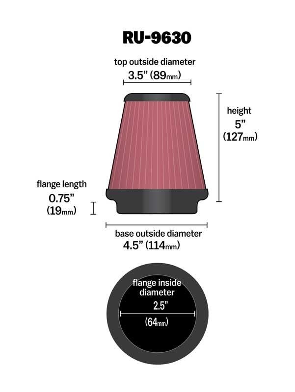 High-Flow Original Lifetime Universal Clamp-On Air Filter: High Performance,