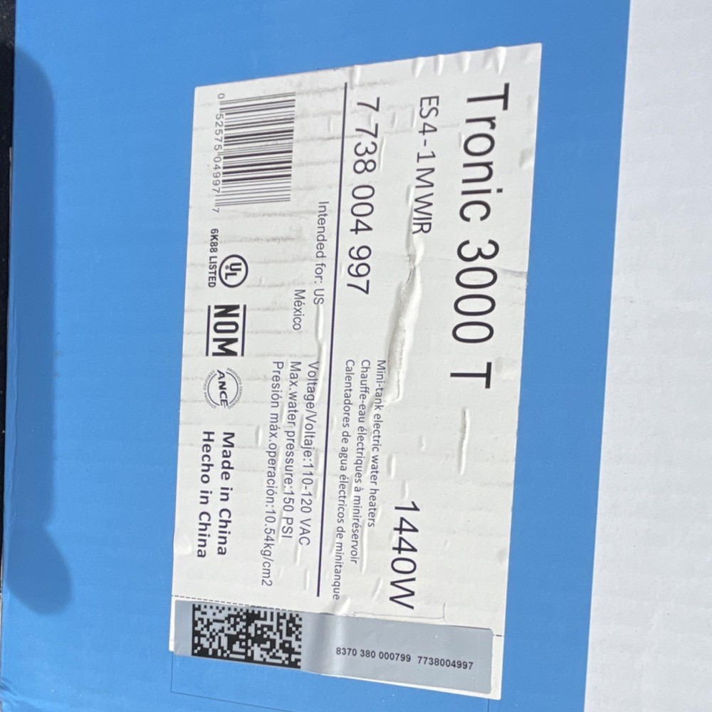 Bosch Tronic 3000 T Compact Electric Water Heater 1440W 15L Under Sink ES4