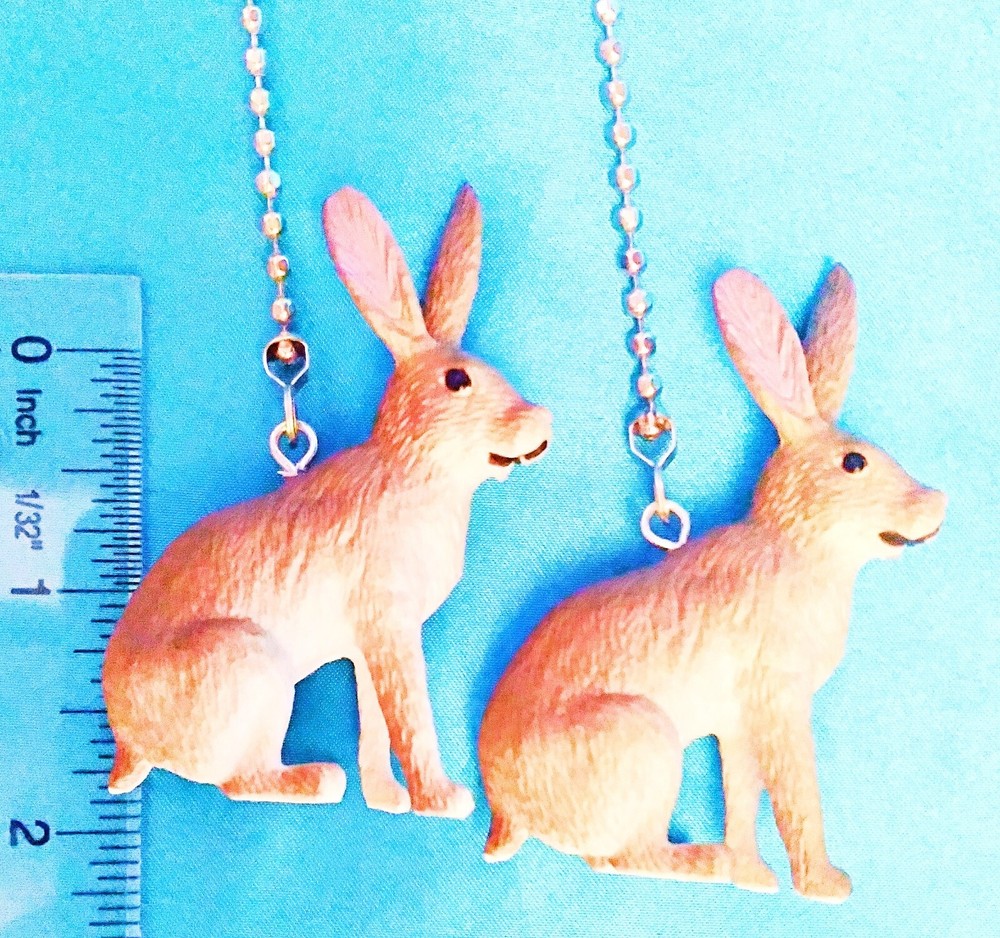 Set of Two ~ RABBIT Brown Bunny ~ Ceiling Fan Pulls