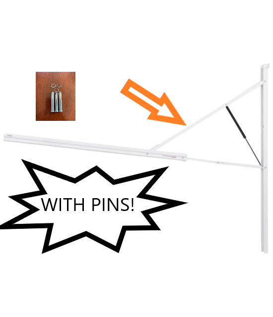 WHITE Lippert Style 383152 Solera 69" Tall Top Inner Arm 50" Length W/PINS