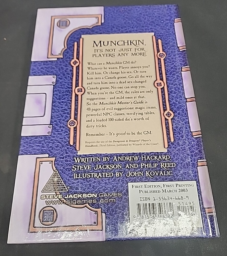 Munchkin Masters Guide (D20 System) 1st Edition 1st Printing -EE