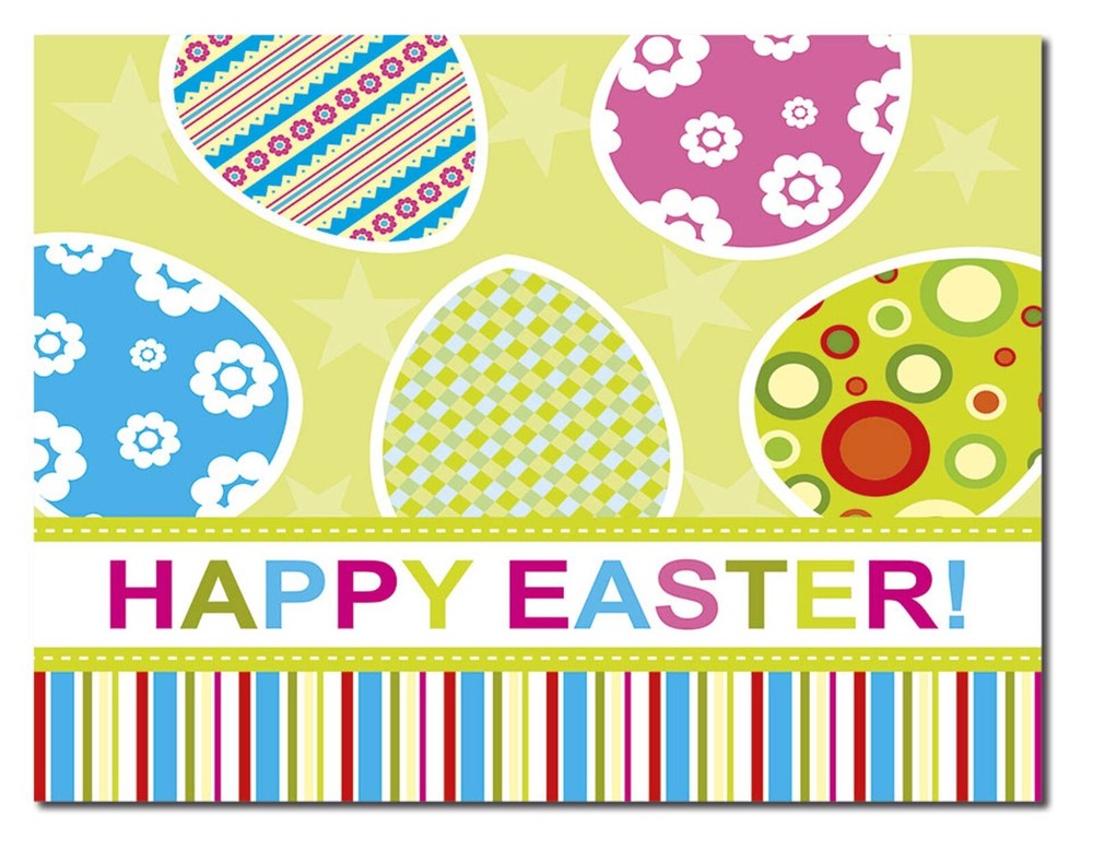 Happy Easter Cards-Blank Inside with Envelopes-5.5"x4.25"-24 Pack