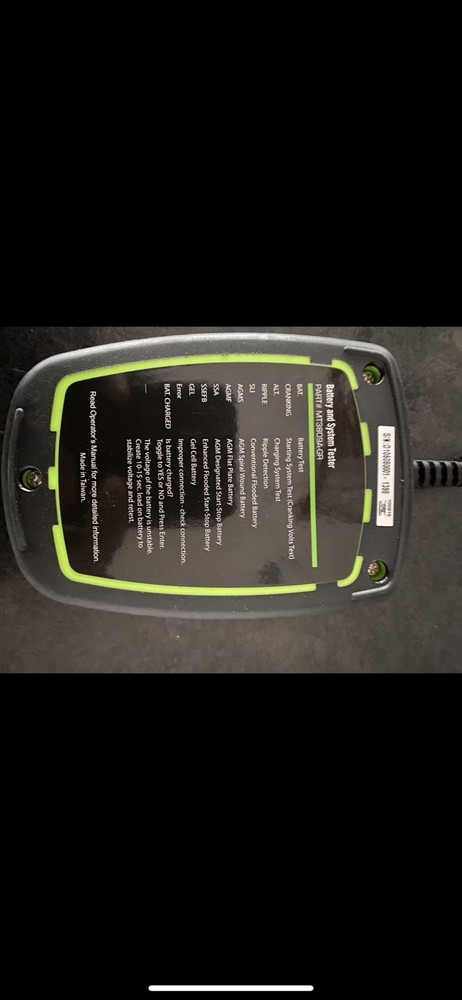 MAC TOOLS BATTERY & CHARGING SYSTEM TESTER.