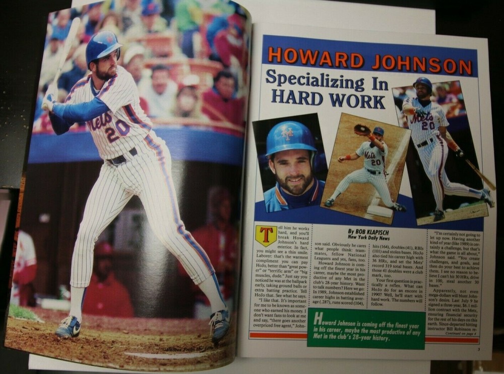 1990 NEW YORK METS MLB PROGRAM VS PITTSBURGH PIRATES SCOREBOOK NICE CONDITION