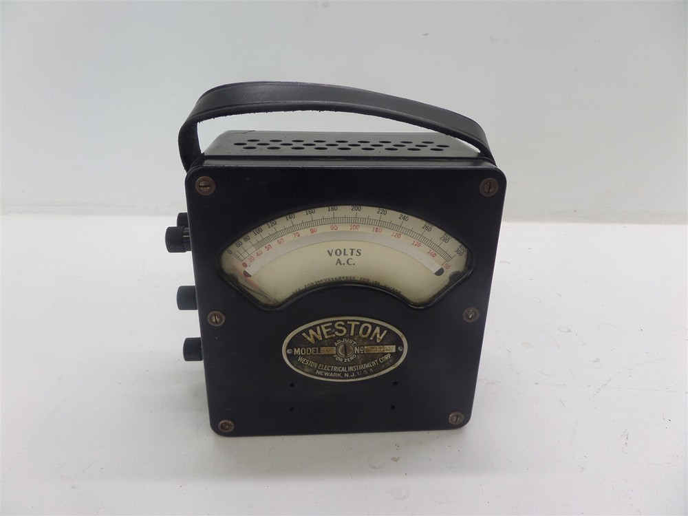 Vintage Weston AC Voltmeter Zero Corrector Meter Model 433 - Four Knobs