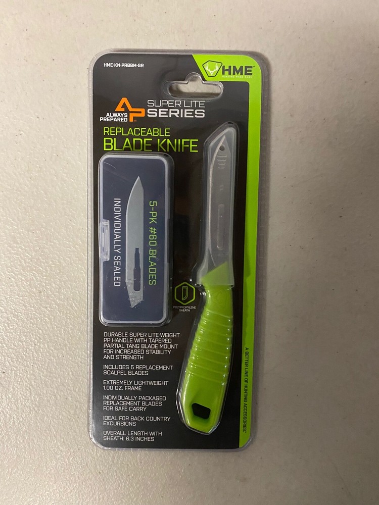 HME Knife with Replaceable Blade Green HME-KN-PRBBM-GR