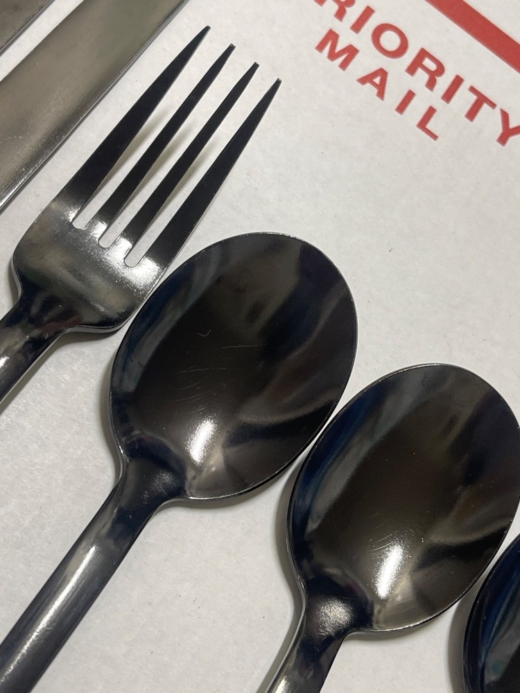 10 Black Silverware Black Stainless China