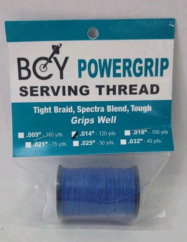 Blue BCY Powergrip Serving Thread Jig Spool Bow String Bowstrings, .014"