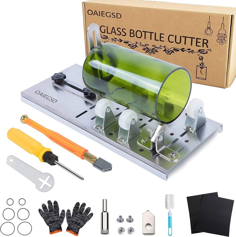 Adjustable Glass Bottle Cutter with Diamond Blade - Ideal for Creative Projects