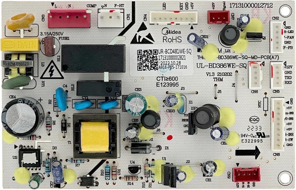 Midea freezer control board 17131000002821