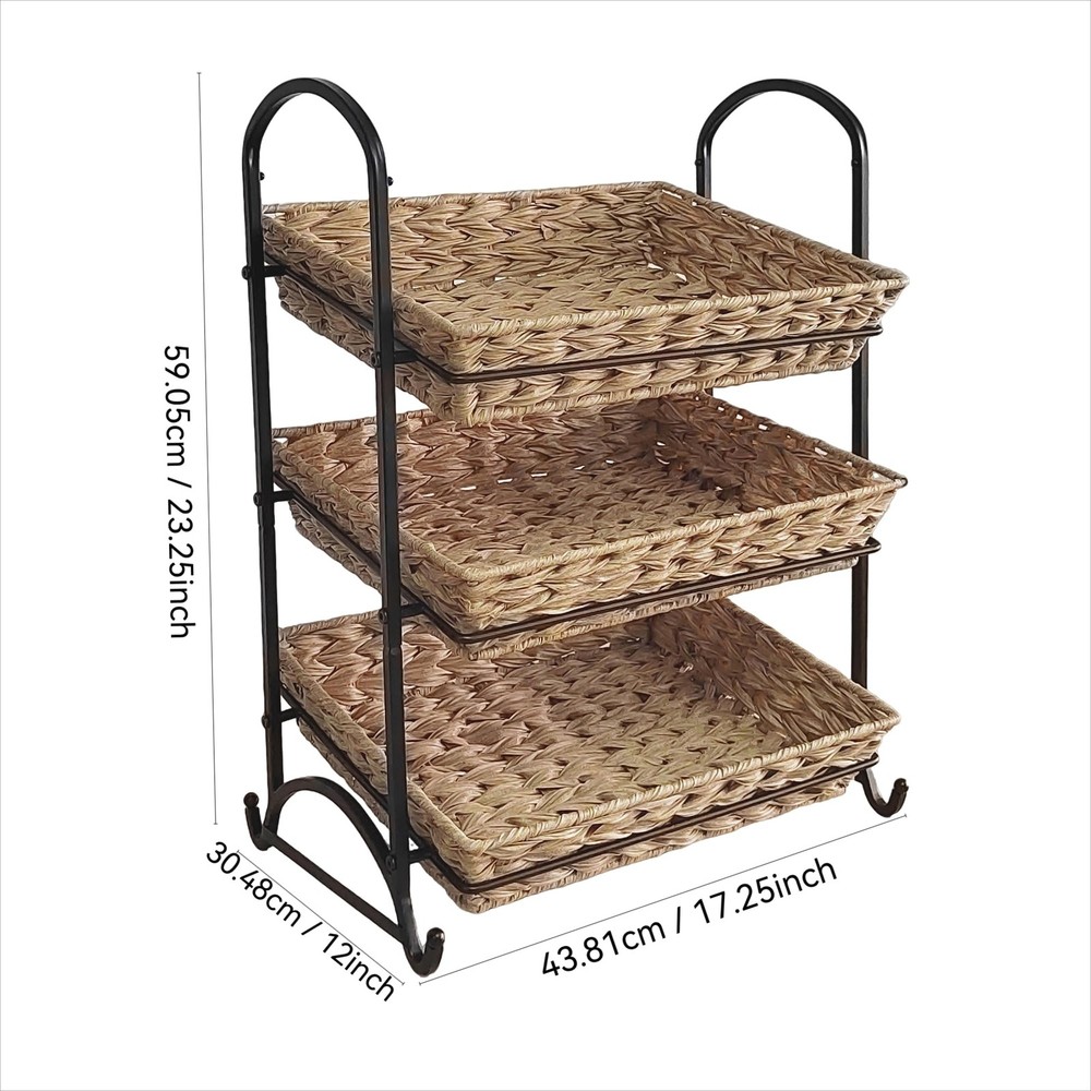 Stackable Candy Display Rack with Rattan |Stackable Candy Organizer|Multi-Fun...