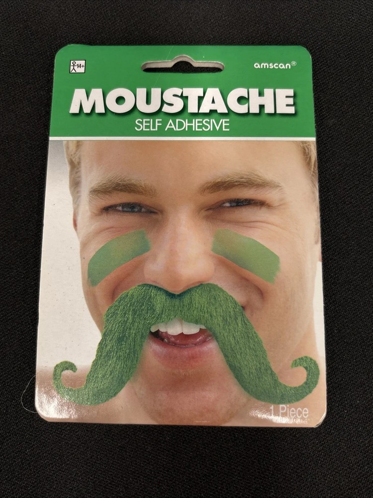 Green Auto Adhesive Mustache