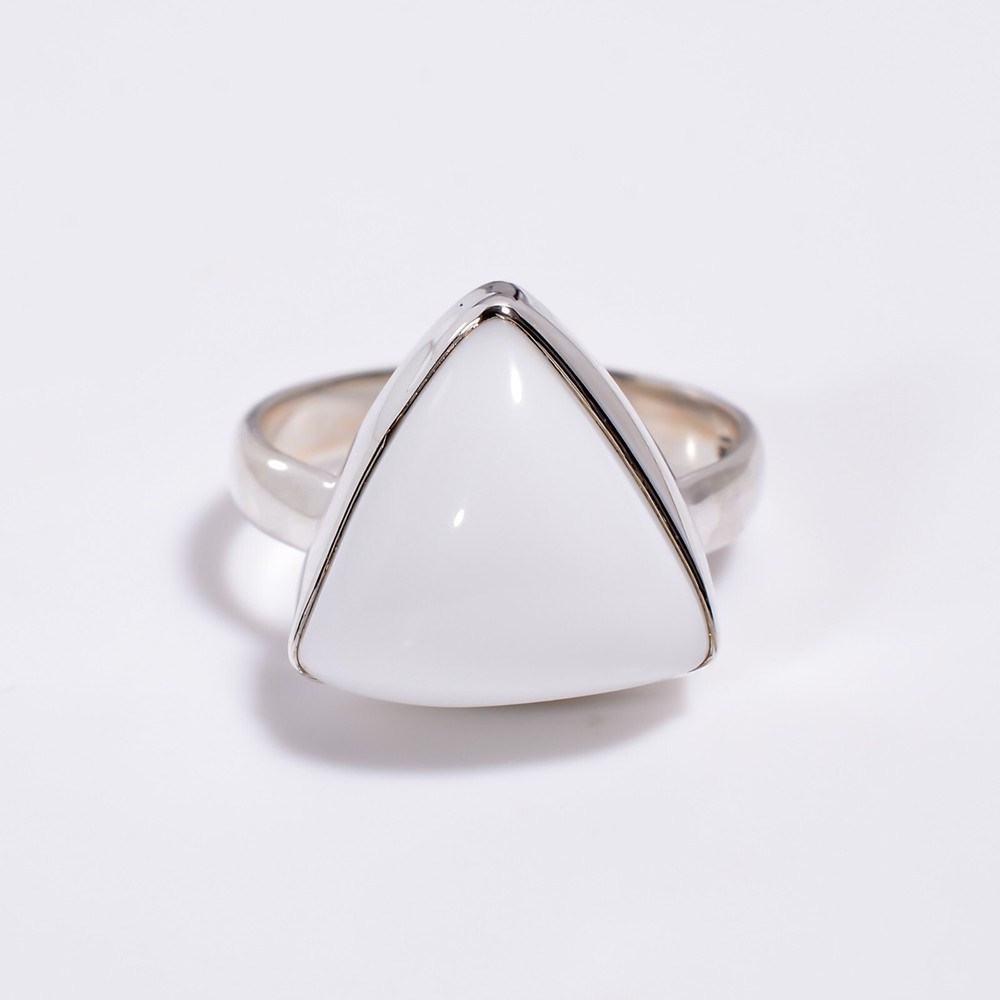 White Coral gemstone Beautiful Statement Ring Solid 925 Sterling Silver Ring