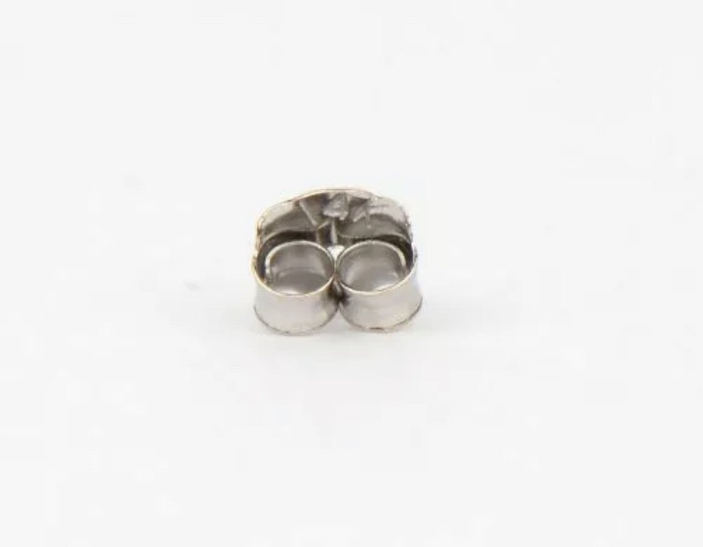 14K Solid White Gold Earring Butterfly Backing Medium 1 Pair Value $59.00