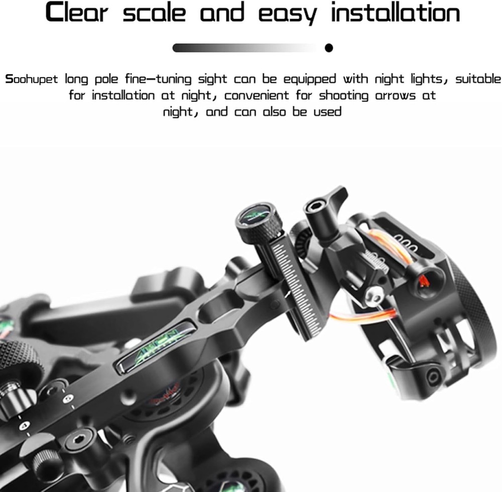 Archery Bow Sight with Aiming Lamp and Micro-Click Adjustments