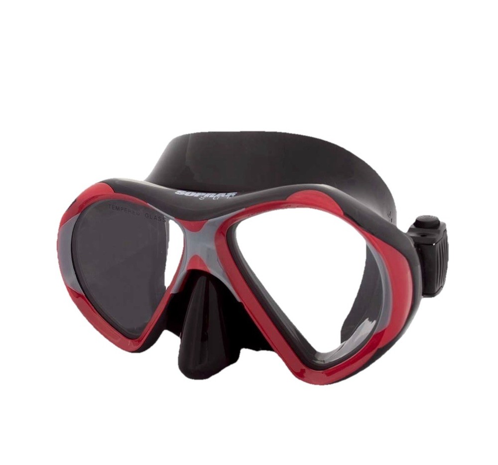 SUPERBA MASK BLACK SILICONE RED FRAME