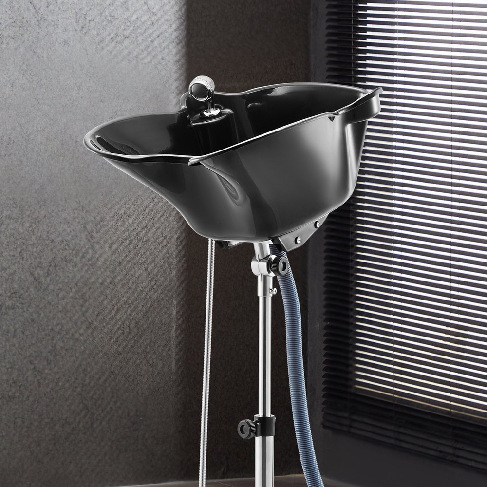 Portable Shampoo Bowl Deep Shampoo Sink Adjustable Height & Angle Includes