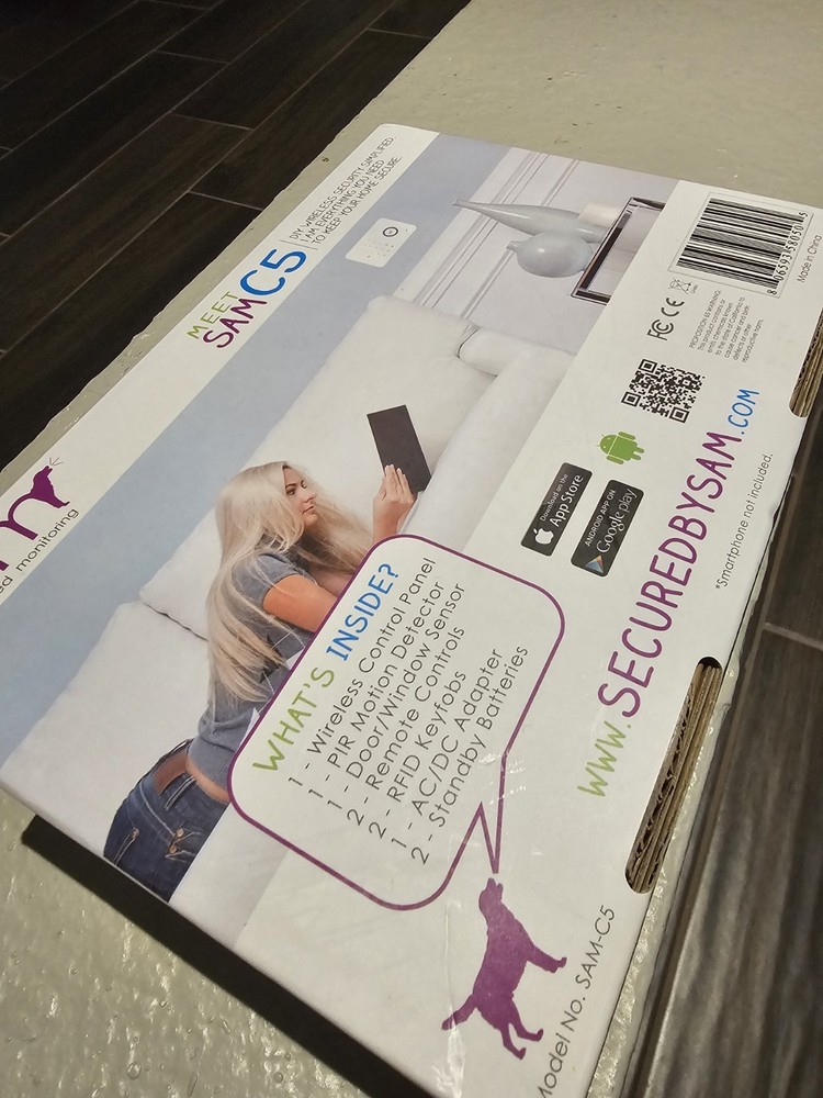 Sam SAM-C5 DIY Wireless Wi-Fi Security System Kit, Control Panel, PIR, RFID