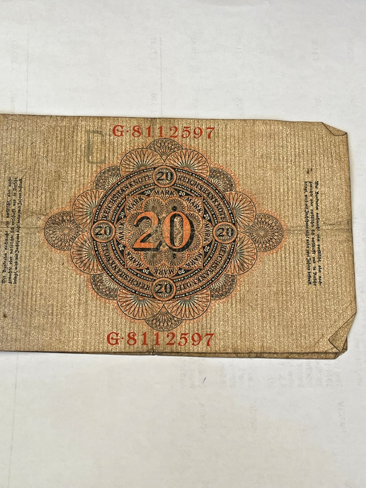 WW2 20 REICH MARKS BANK NOTE
