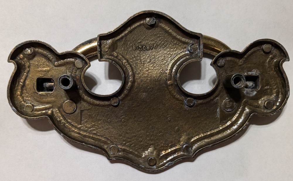 2ea Drop Thick Bail Drawer Pull Handles Bat wing Hardware Vintage Brass 3"Ctr B