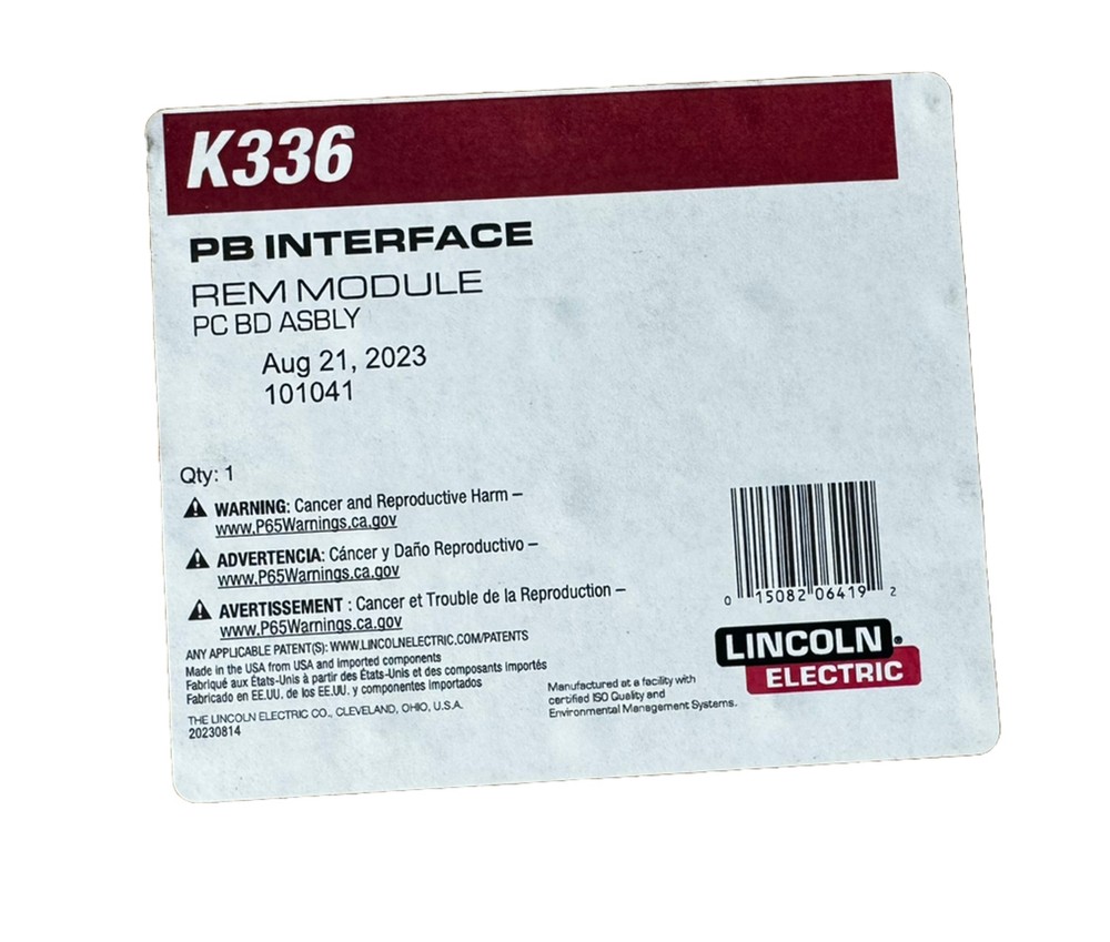 Lincoln Electric K336. PB Interface REM Module PC Board Assembly.