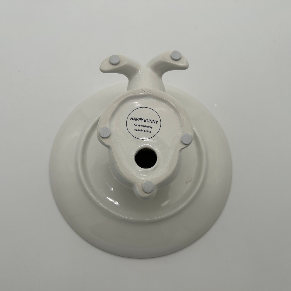 White Ceramic Bunny Cake Stand 7.8” Easter, Dessert, Cupcake & Candy Dish