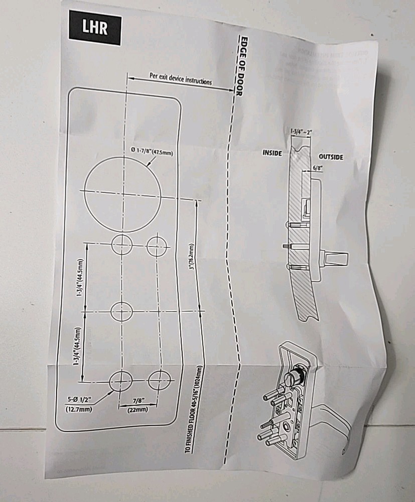 PAMEX E5000/LS-AL-SC PANIC EXIT DEVICE