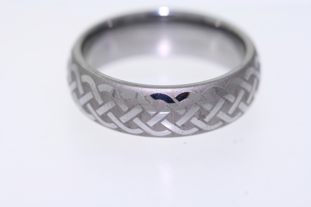 Triton Laser Engraved Tungsten Carbide 7mm Band Ring