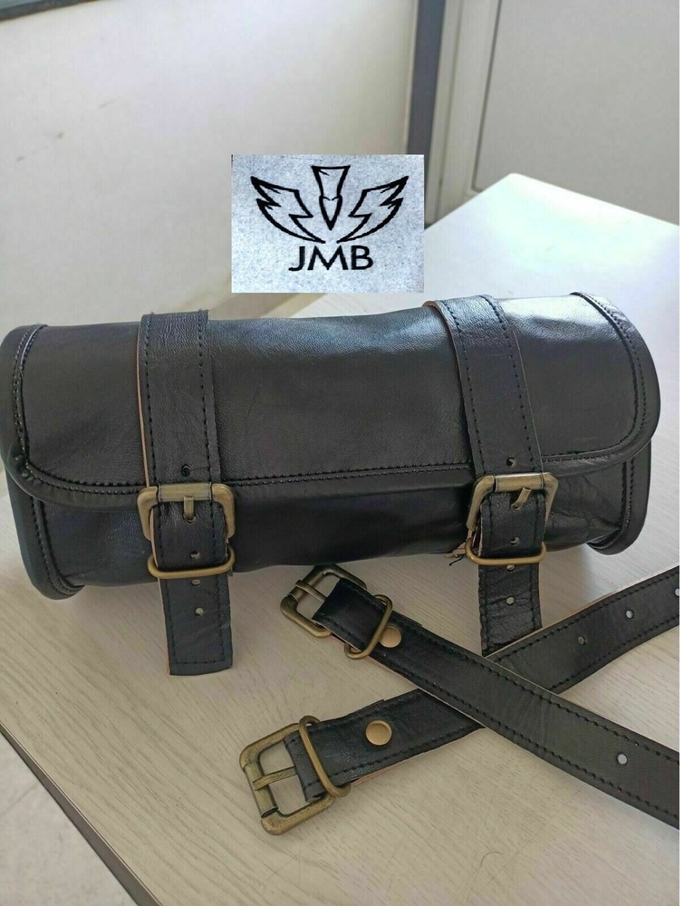 2 Genuine Leather Front Fork Saddle Storage Bag Luggage Tool Bag