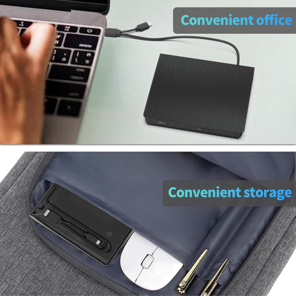 External CD DVD Drive,Usb 3.0 and Type-C CD DVD Disc Reader Writer Burner Player