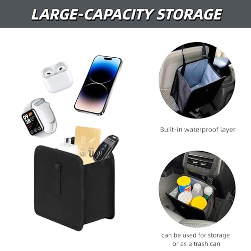 Foldable Hanging Car Trash Can, Large Capacity Waterproof Bag, Leakproof