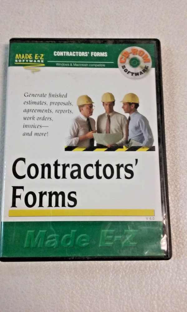CONTRACTORS FORMS MADE E-Z CD-ROM SOFTWARE WINDOWS V 6.0 with CASE