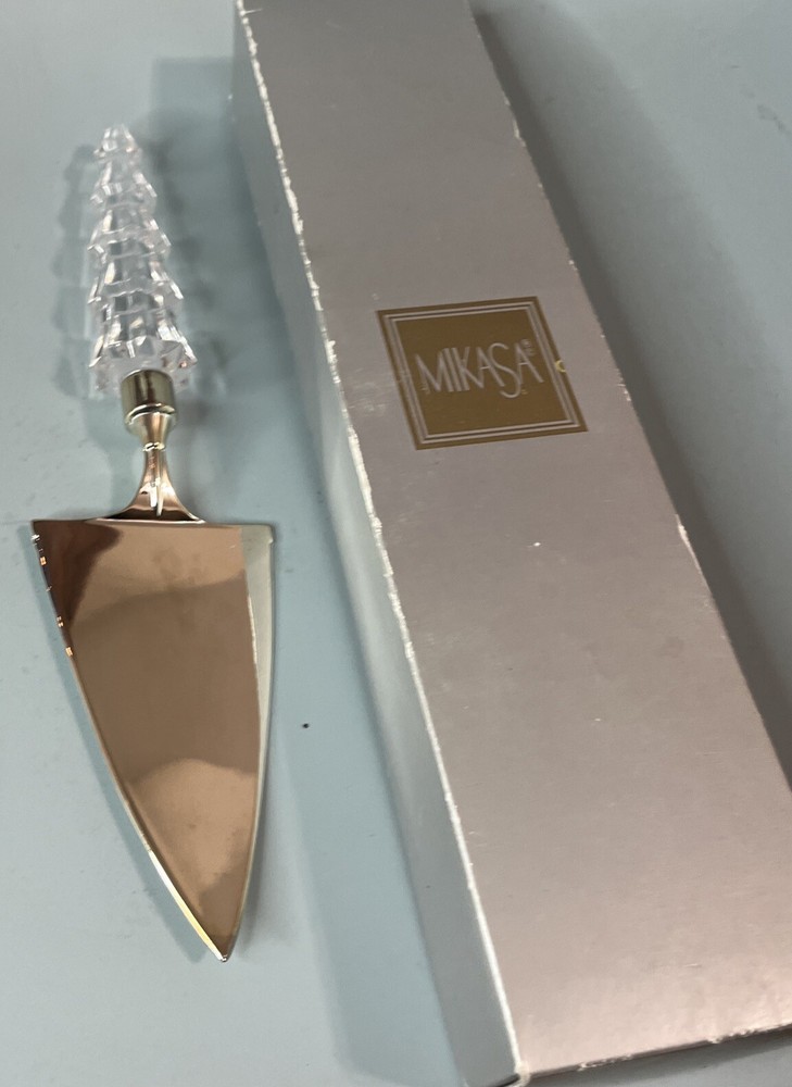 Mikasa Cake Server Made In Austria Clear Crystal Christmas Tree Motif Handle EUC