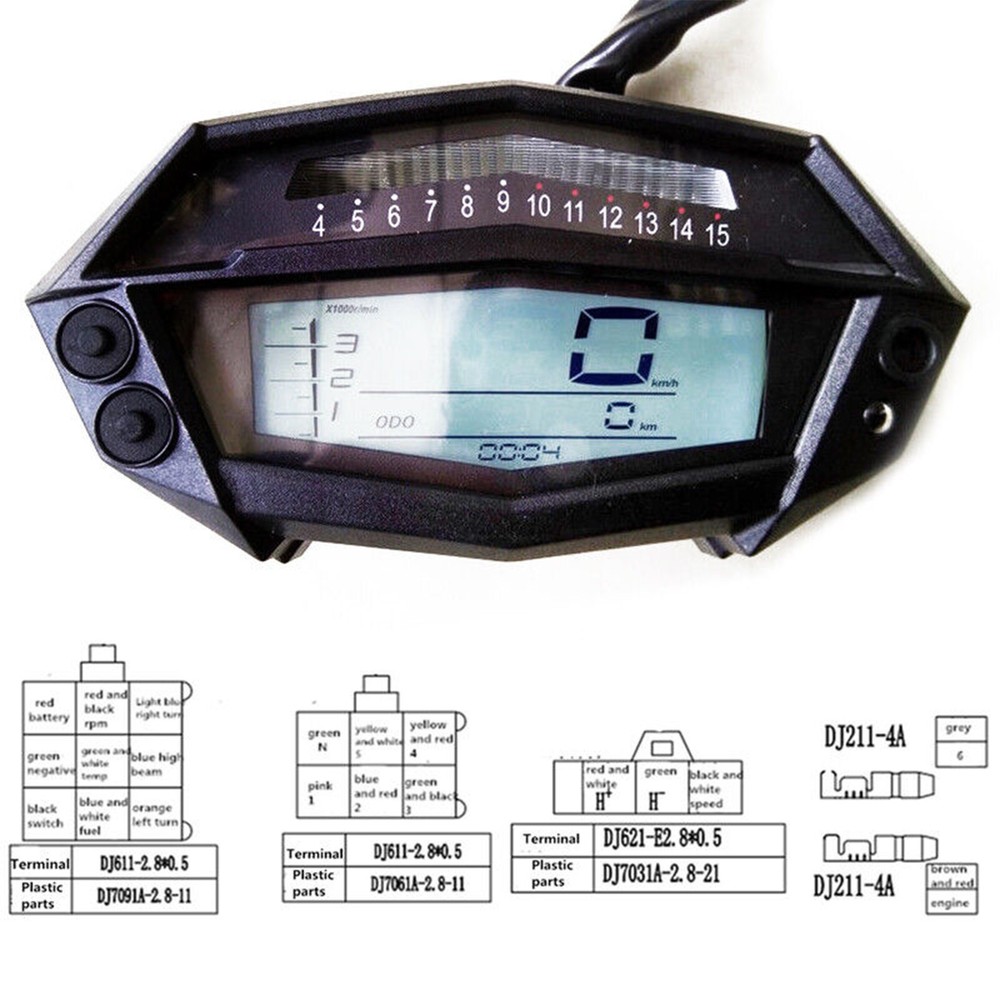 Digital LCD Tachometer Odometer Gear Indicator Odometer For Kawasaki Motorcycle