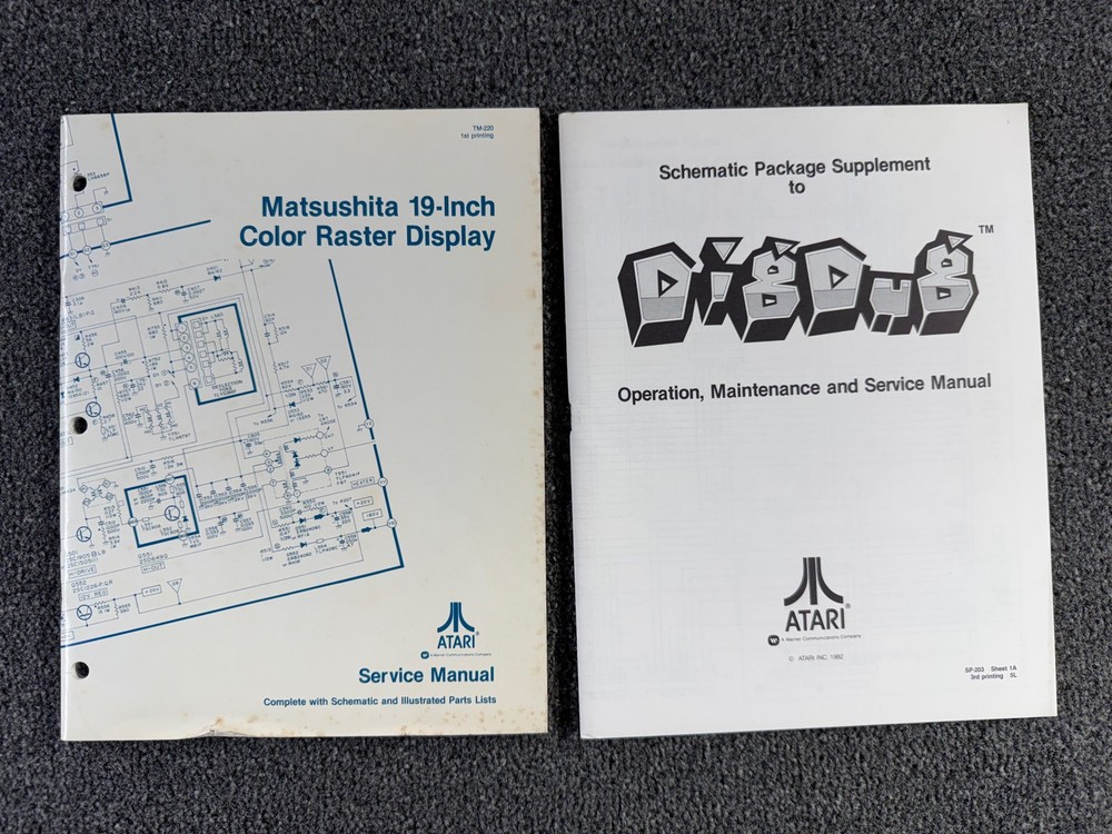 Atari Dig Dug Arcade Video Game Manual Schematics ORIGINAL