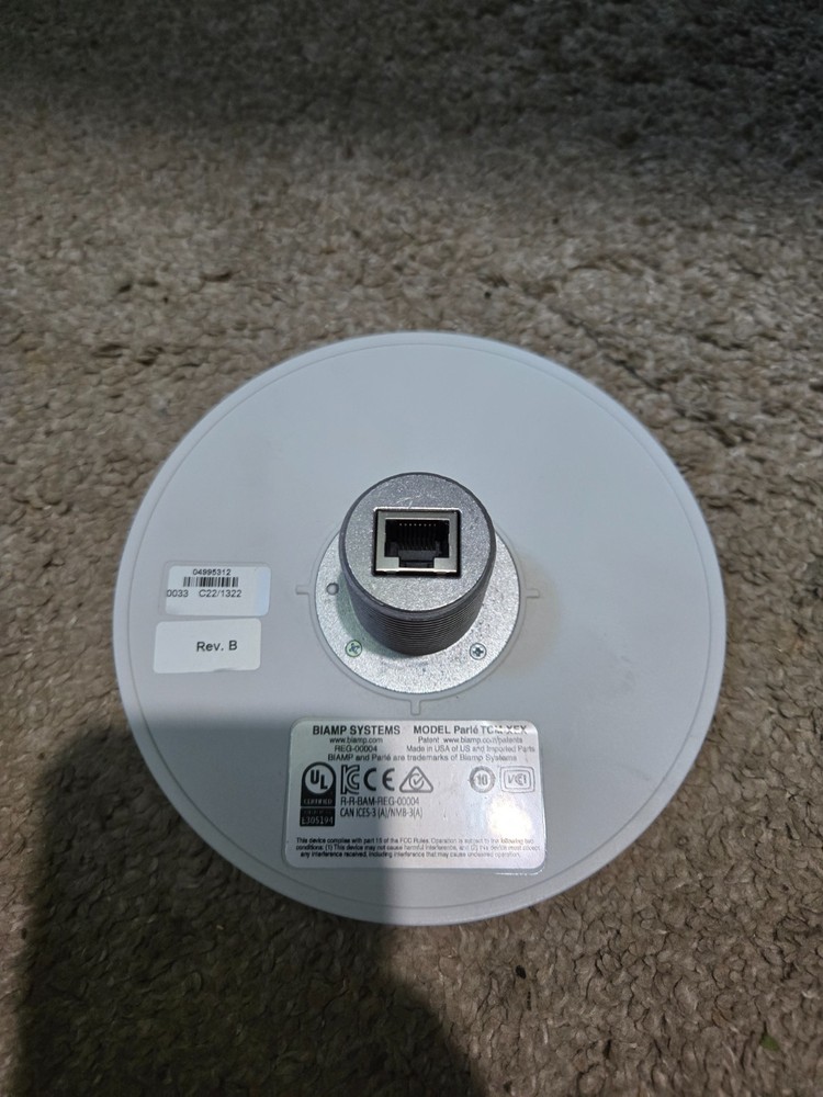BIAMP Systems Model Parle TCM-XEX Ceiling Microphone - White